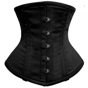 Underbust Black Cotton Corset